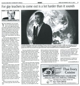 Community Herald Gay Teachers